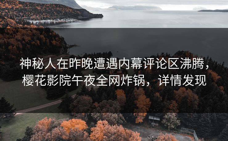 神秘人在昨晚遭遇内幕评论区沸腾，樱花影院午夜全网炸锅，详情发现